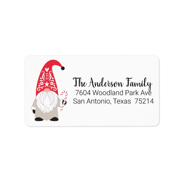Christmas Gnome Return Address Label (Front)