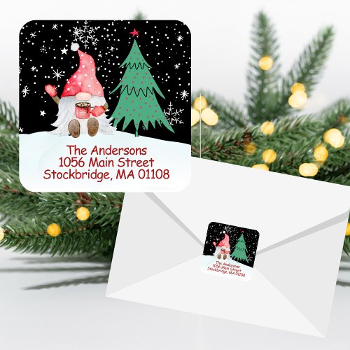 Christmas Gnome Return Address Label