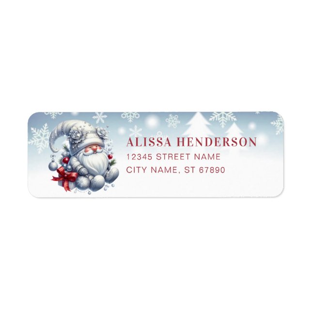 Christmas Gnome Return Address Labels (Front)