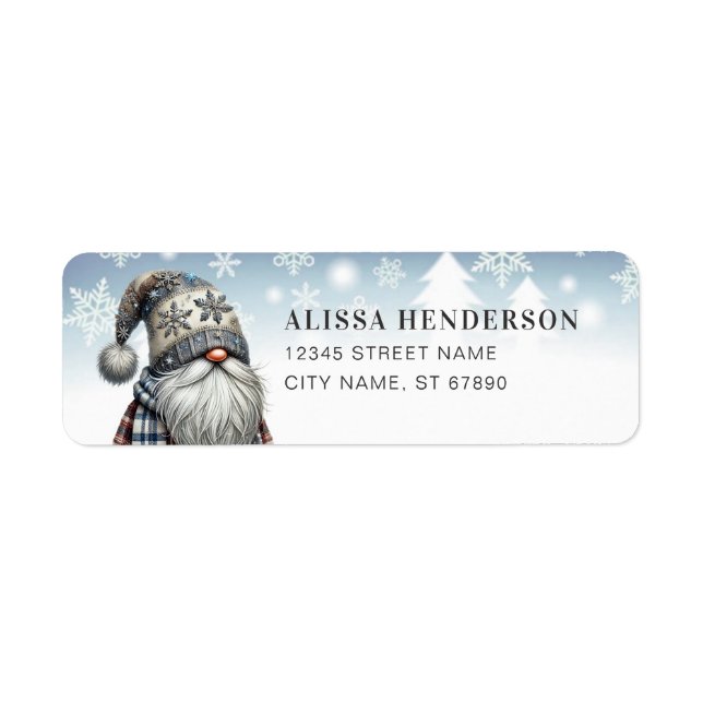 Christmas Gnome Return Address Labels (Front)
