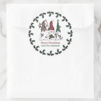 Christmas Gnome Santa Elf Reindeer Festive Xmas Classic Round Sticker