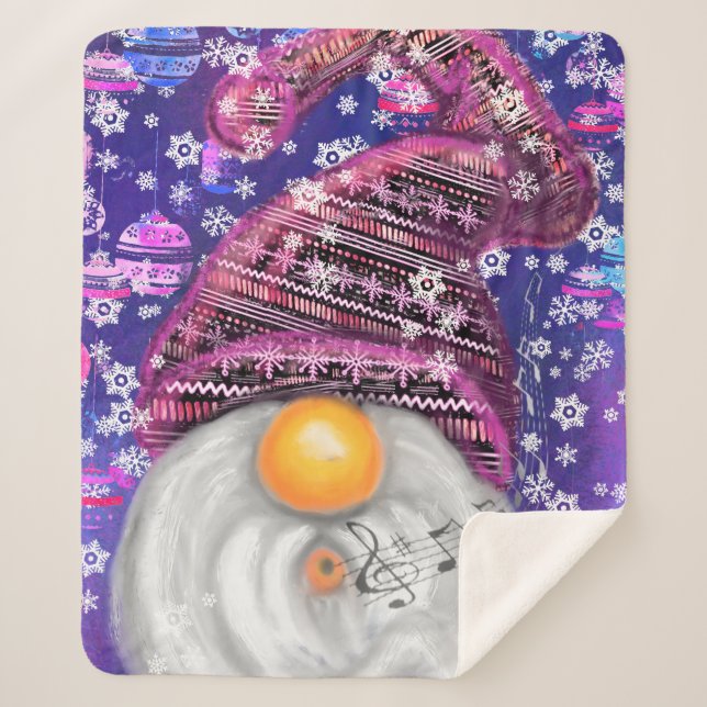 Christmas Gnome Sherpa Blanket (Front)