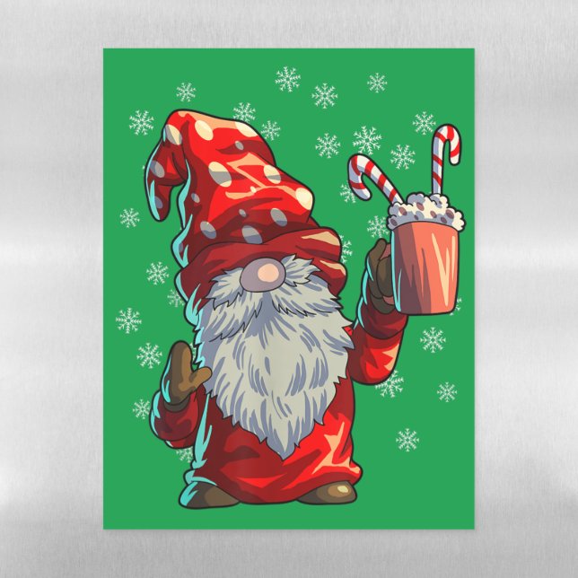 Christmas Gnome Shirt Men Women Buffalo Plaid Red Magnetic Dry Erase Sheet (Vertical)