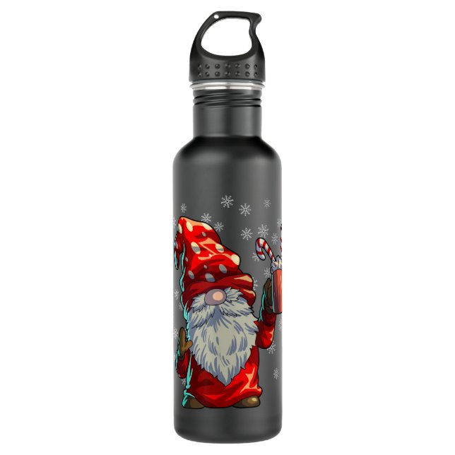 Christmas Gnome Shirt Men Women Buffalo Plaid Red  Stainless Steel Water Bottle (Front)