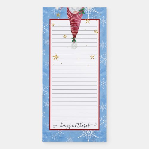 Christmas Gnome Snowflakes Hang in There Shopping Magnetic Notepad