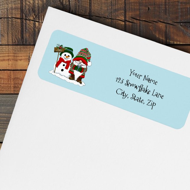 Christmas Gnome Snowman Cute Label (Creator Uploaded)