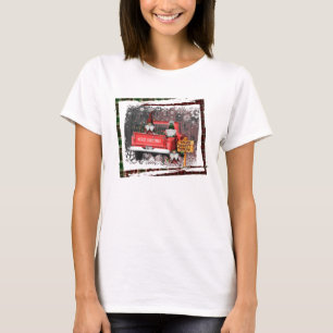 Christmas Gnome Sweet Gnome Red Truck Plaid Rustic T-Shirt