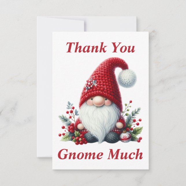Christmas Gnome Thank You Card (Front)