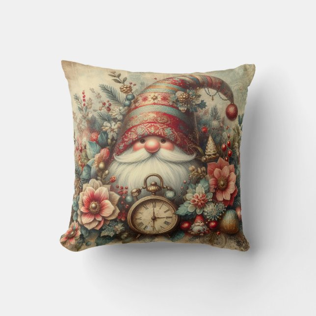 Christmas Gnome Throw Pillow (Front)