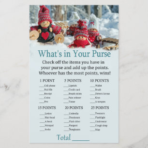 christmas gnome What's in your purse game