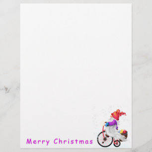 Christmas Gnome with Bike and Gift Letterhead