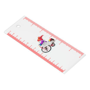 Christmas Gnome with Bike and Gift Ruler