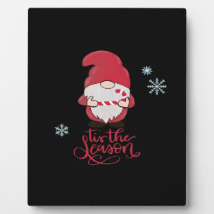 Christmas Gnome With Candycane Plaque