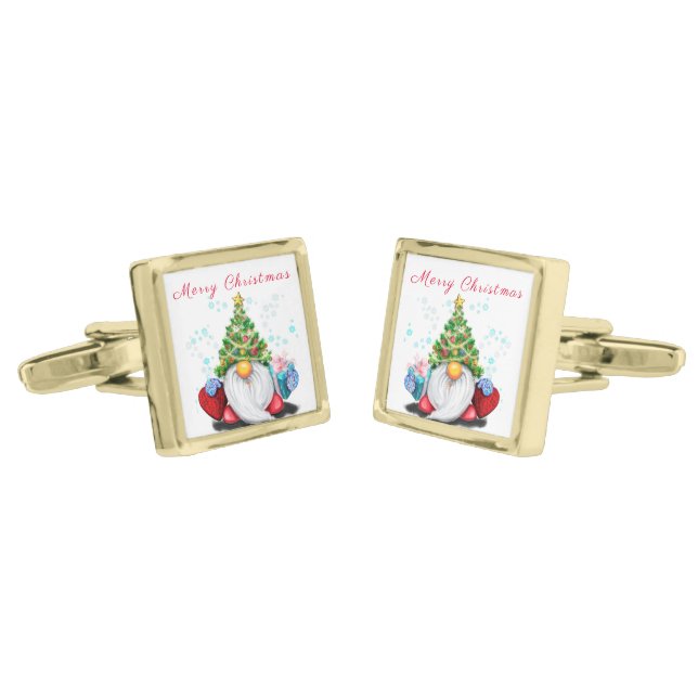 Christmas Gnome with Gift Cufflinks (Angled)