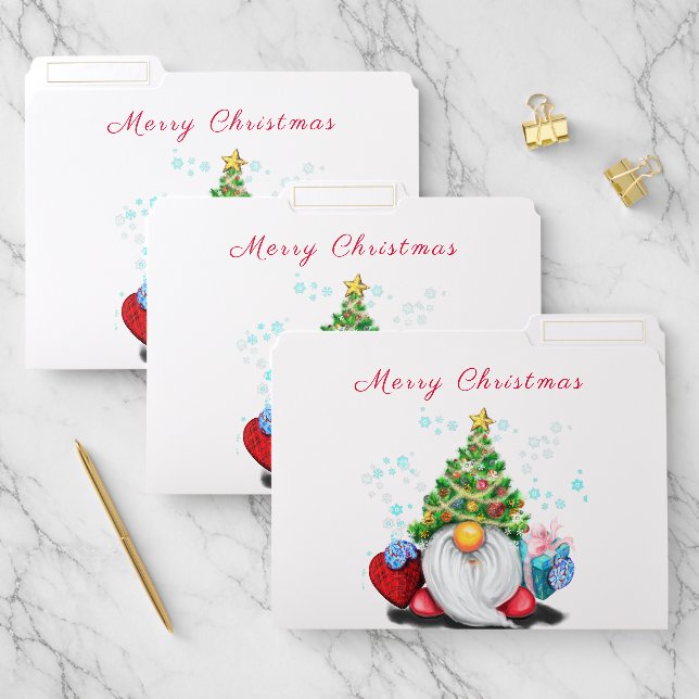 Christmas Gnome with Gift File Folder (Set)