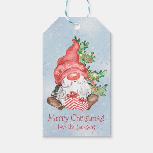 Christmas Gnome with Presents Tree Personalized  Gift Tags