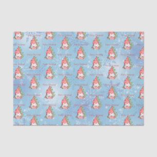 Christmas Gnome with Presents Tree Personalized Tissue Paper