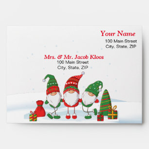 Christmas Gnome with Red Inside Envelope