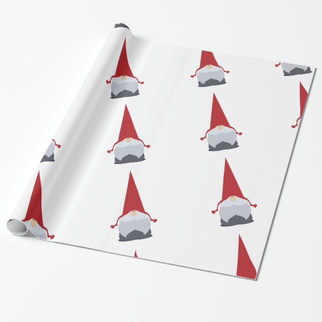 Christmas Gnome Wrapping Paper (Unrolled)