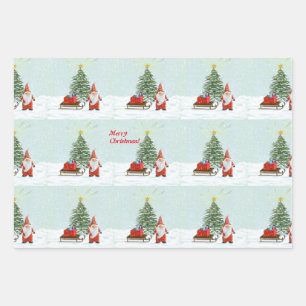Christmas Gnome Wrapping Paper Set
