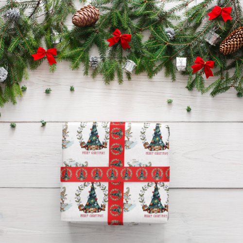 Christmas Gnome Wrapping Paper Set of 3