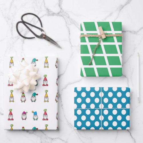 Christmas  Gnome  Wrapping Paper Sheets