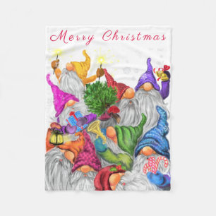 Christmas Gnomes Baby Fleece Blanket