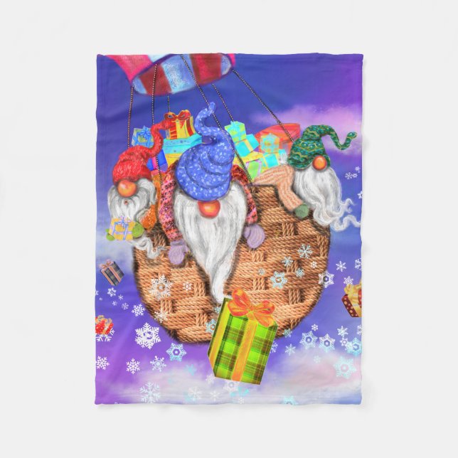 Christmas Gnomes Baby Fleece Blanket (Front)