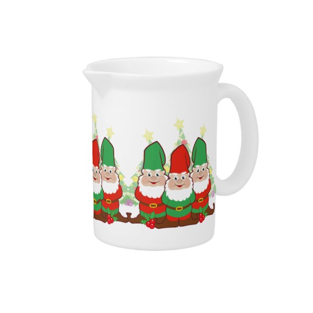 Christmas Gnomes Beverage Pitcher (Right)
