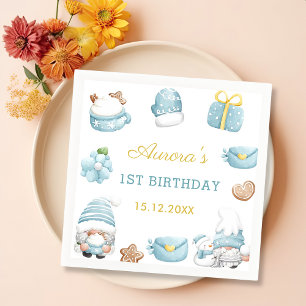 Christmas Gnomes Birthday Party Napkins