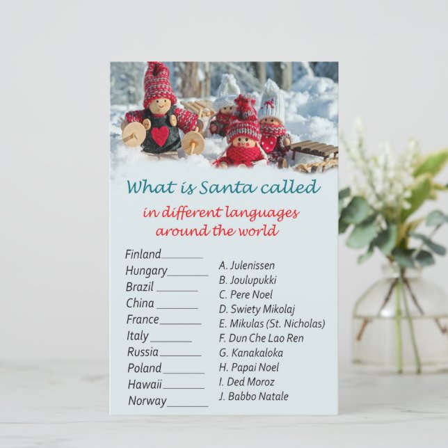 Christmas gnomes christmas around the world game (Standing Front)