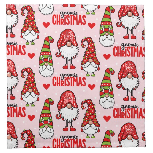 Christmas Gnomes Cloth Napkin (Front)