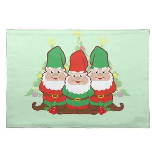 Christmas Gnomes Cloth Placemat