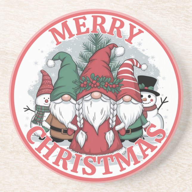 Christmas Gnomes Coaster (Front)