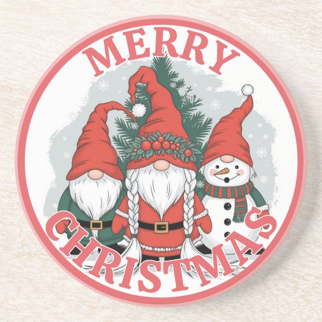 Christmas Gnomes Coaster (Front)
