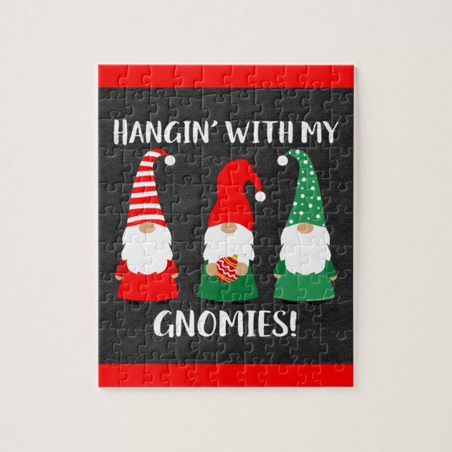 Christmas Gnomes Cute Holiday Jigsaw Puzzle (Vertical)