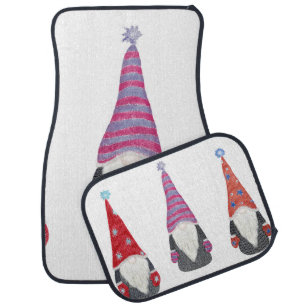 Christmas Gnomes: Cute Scandinavian Illustration Car Floor Mat