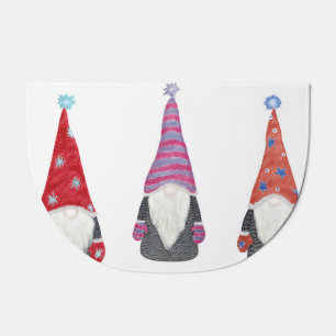 Christmas Gnomes: Cute Scandinavian Illustration Doormat