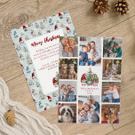 Christmas Gnomes Family 10 Photo Collage Holiday Card<br><div class="desc">This unique photo collage Christmas card is perfect for showing off your family photos from the past year. There are 10 photos around the outside, with cute watercolor holiday gnomes holding gifts next to a Christmas tree in the center. On the back is a personalized Christmas message that can easily...</div>
