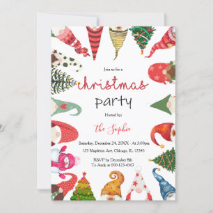Christmas Gnomes Family Snowman Chrismas Party Invitation