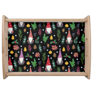 Christmas Gnomes: Festive Seamless Pattern Serving Tray
