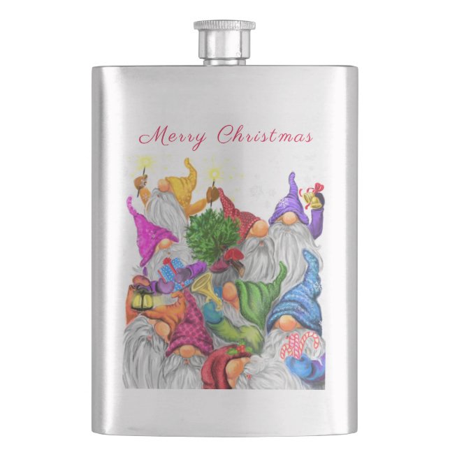 Christmas Gnomes Flask (Front)
