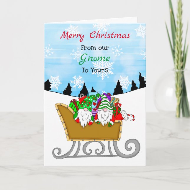 Christmas Gnomes | From Our Gnome to Yours Card (Front)