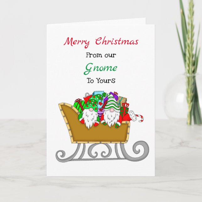 Christmas Gnomes | From Our Gnome to Yours Card (Front)