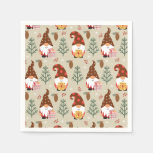 Christmas Gnomes Gift Pattern Napkins