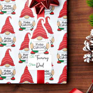 Christmas gnomes gift tag sticker