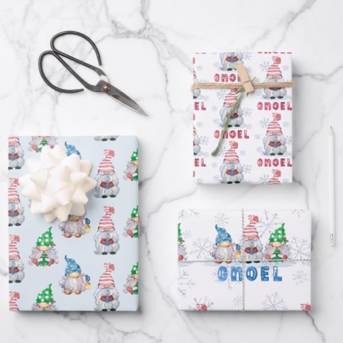 Christmas Gnomes GNOEL Winter Snowflake Wrapping P Wrapping Paper Sheets