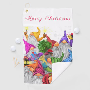 Christmas Gnomes Golf Towel