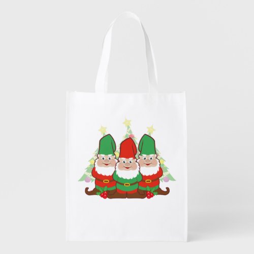 Christmas Gnomes Grocery Bag