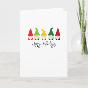 Christmas Gnomes Happy Holidays Festive Colorful Card